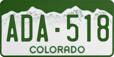 CO license plate ADA518