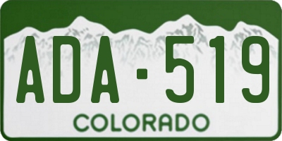 CO license plate ADA519