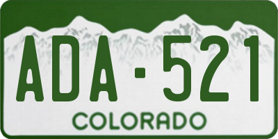 CO license plate ADA521
