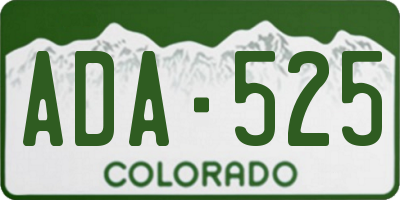 CO license plate ADA525