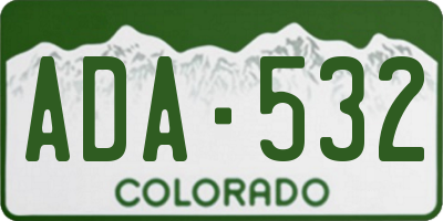 CO license plate ADA532