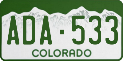 CO license plate ADA533
