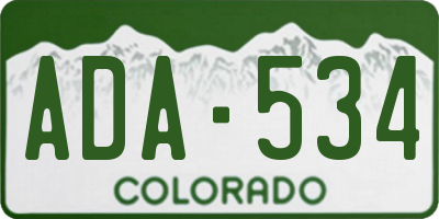 CO license plate ADA534