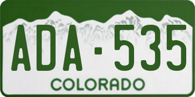 CO license plate ADA535