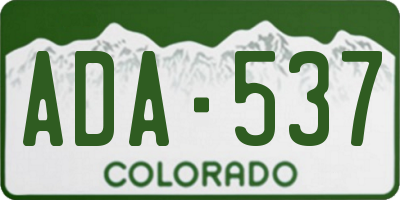 CO license plate ADA537
