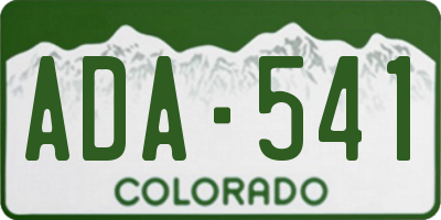 CO license plate ADA541