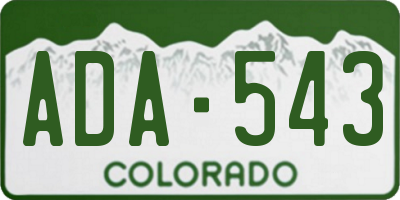 CO license plate ADA543