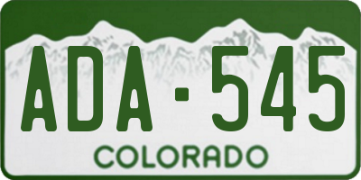 CO license plate ADA545