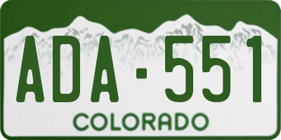 CO license plate ADA551