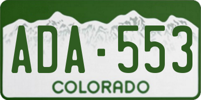 CO license plate ADA553