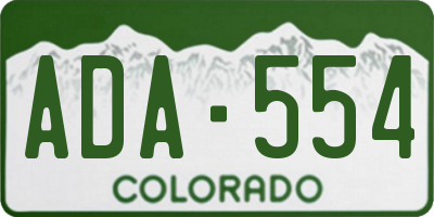 CO license plate ADA554
