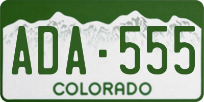 CO license plate ADA555