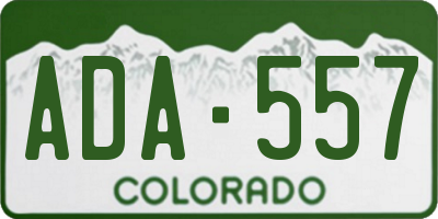 CO license plate ADA557