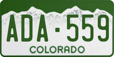 CO license plate ADA559