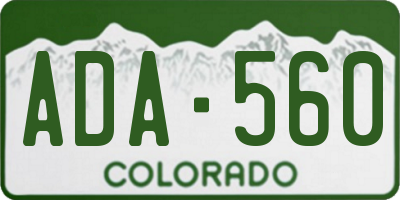 CO license plate ADA560