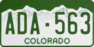 CO license plate ADA563