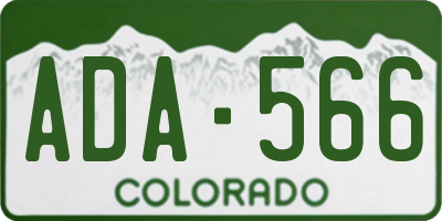 CO license plate ADA566
