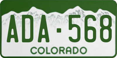 CO license plate ADA568