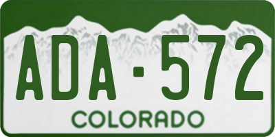 CO license plate ADA572
