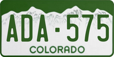 CO license plate ADA575