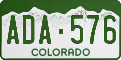 CO license plate ADA576