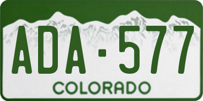 CO license plate ADA577