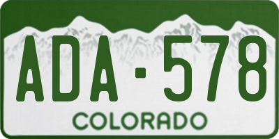 CO license plate ADA578