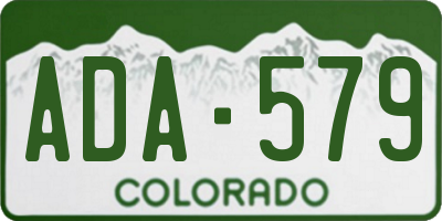 CO license plate ADA579