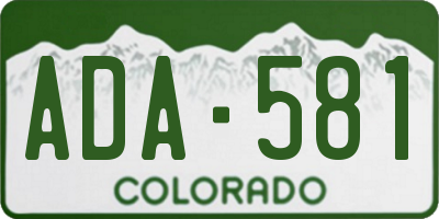 CO license plate ADA581