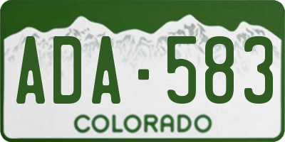 CO license plate ADA583