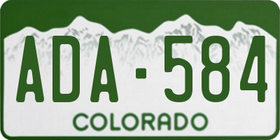 CO license plate ADA584