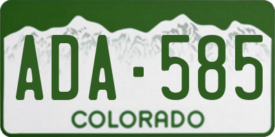 CO license plate ADA585