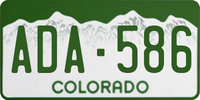 CO license plate ADA586