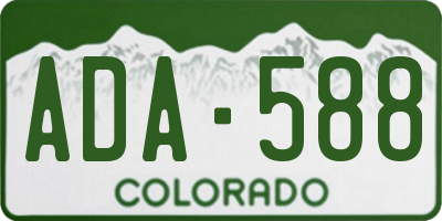 CO license plate ADA588