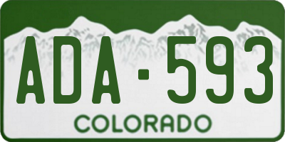 CO license plate ADA593
