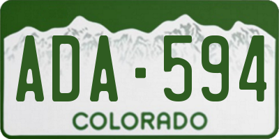 CO license plate ADA594
