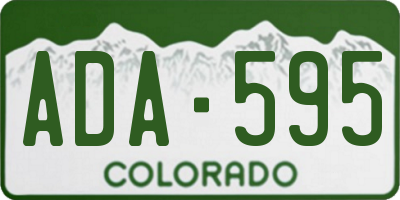 CO license plate ADA595
