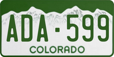 CO license plate ADA599