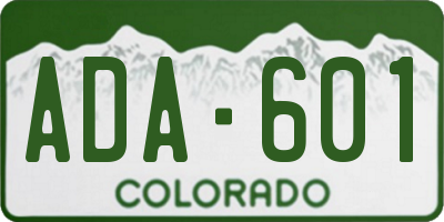 CO license plate ADA601