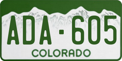 CO license plate ADA605