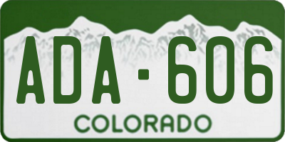 CO license plate ADA606