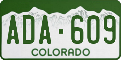 CO license plate ADA609