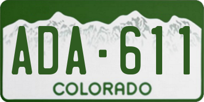 CO license plate ADA611