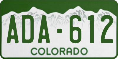 CO license plate ADA612