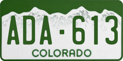 CO license plate ADA613