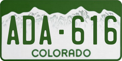 CO license plate ADA616