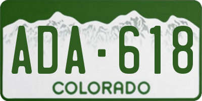 CO license plate ADA618
