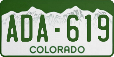 CO license plate ADA619