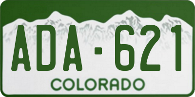CO license plate ADA621