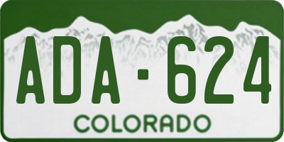 CO license plate ADA624